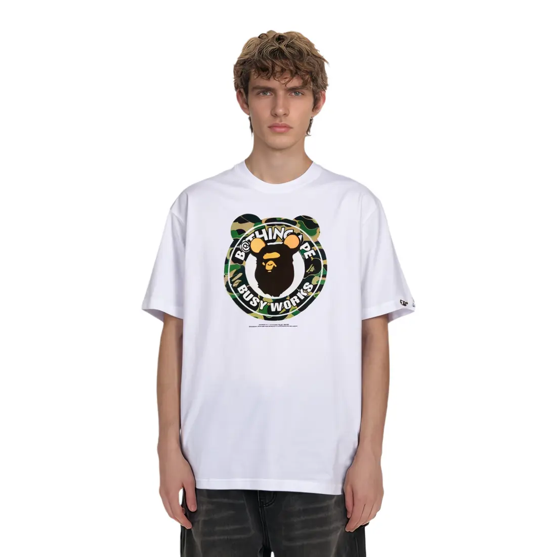 Bape X Medicom Toy Abc Camo Bear Milo Футболка A BATHING APE, Белый — фото 4