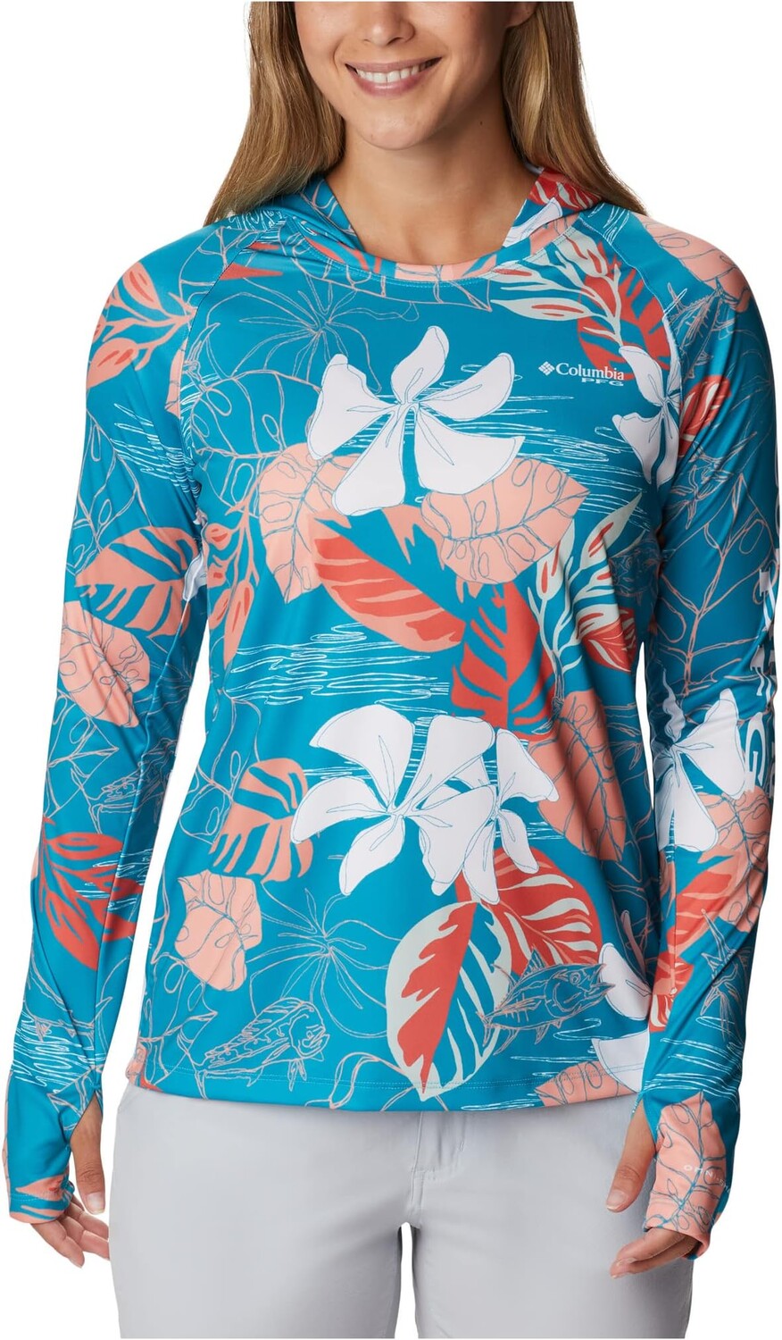 

Худи Columbia Super Tidal Tee Hoodie, цвет Ocean Teal Tropamix Fish
