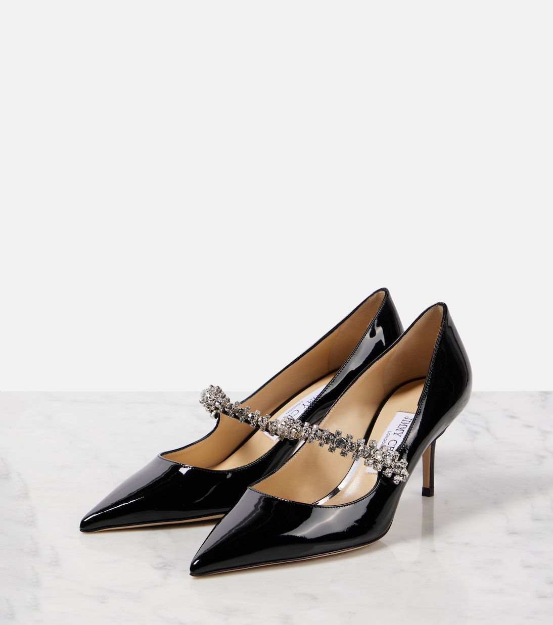 Туфли-лодочки Bing 65 из лакированной кожи с декором Jimmy Choo, черный — фото 4