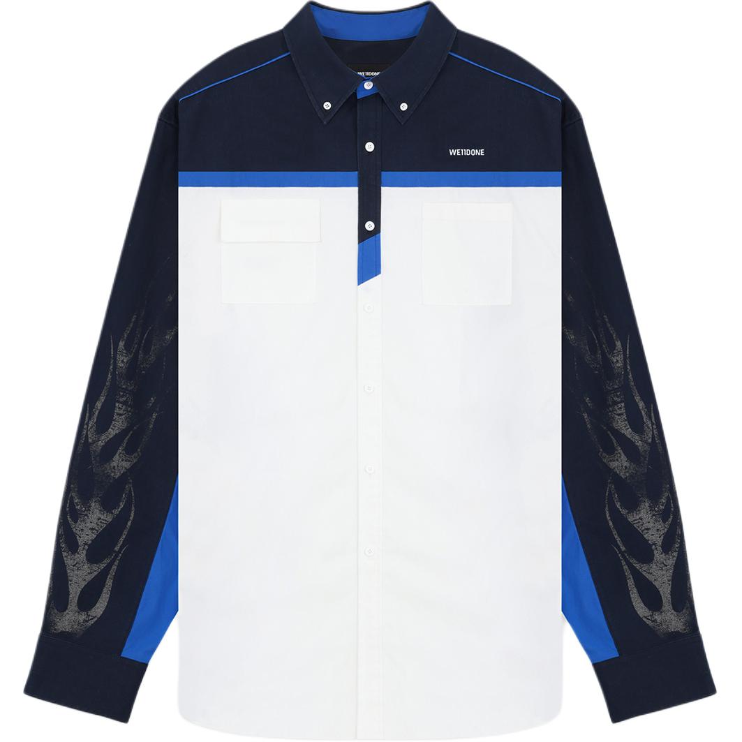 

WE11DONE Рубашка мужская Blue Pointed Collar Moderate