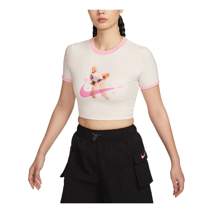 

Футболка (WMNS) Nike Sportswear Slim Cropped T-Shirt Asia Sizing 'Sail', бежевый