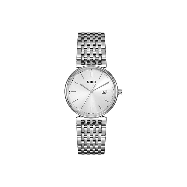 

MIDO Часы DooRi Collection Quartz Movement Men's Watch Watch 38mm White Dial Stainless Steel Case Stainless Steel Strap, Silver Dial