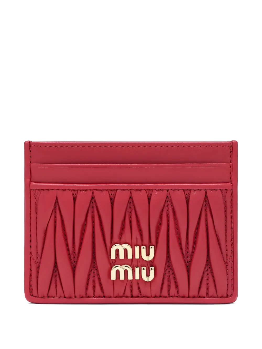 

Стеганый картхолдер с логотипом MIU MIU, красный