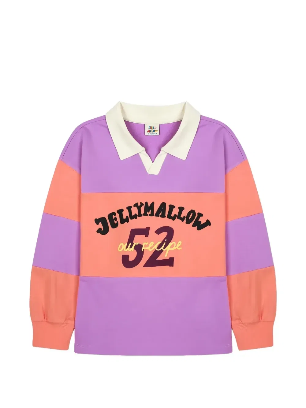 Поло с длинными рукавами в полоску JELLYMALLOW, фиолетовый
