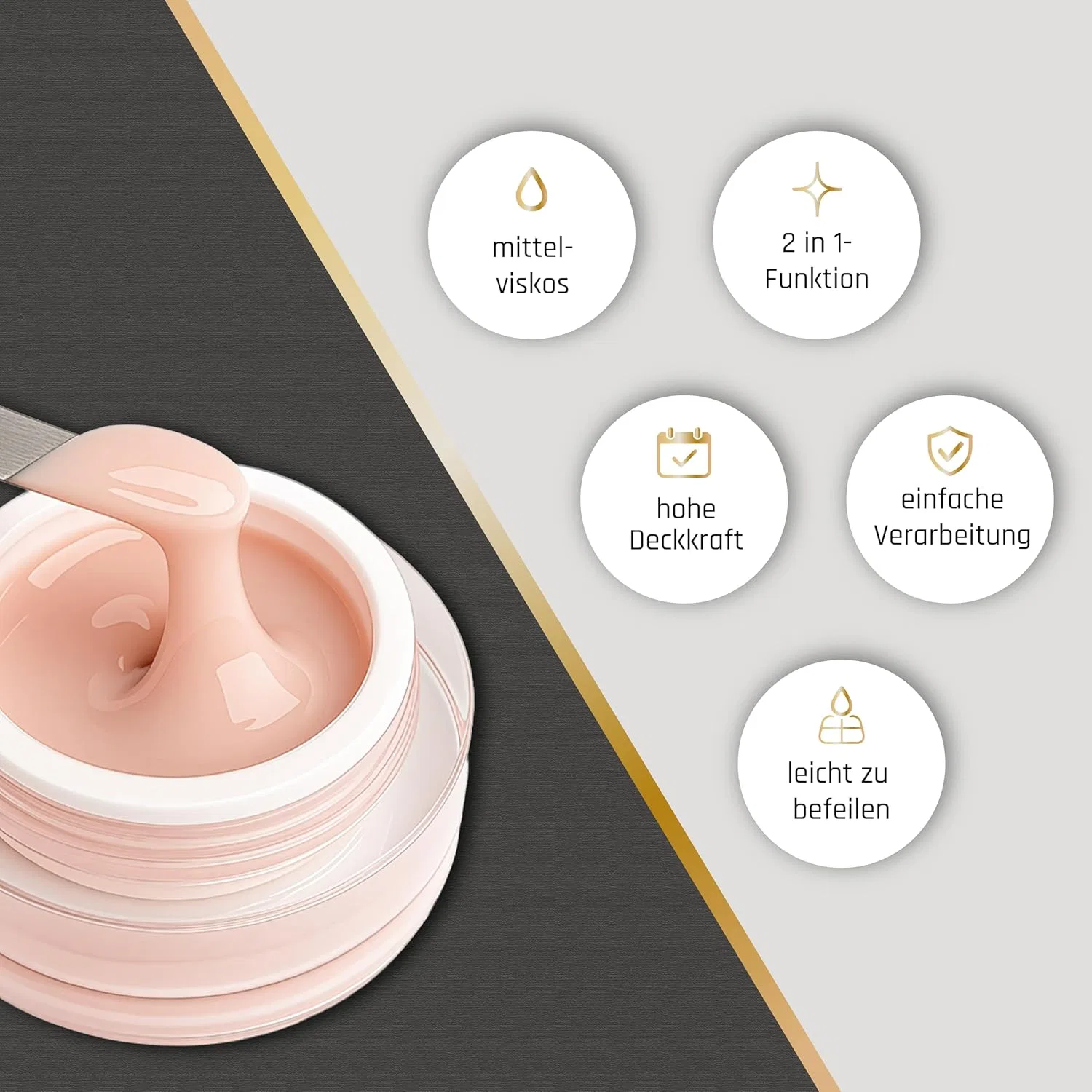 Гель для наращивания ногтей Builder Gel Cover Creamy Rose, 15 мл Lynis Nailshop, Creamy Rose · Pink — фото 3