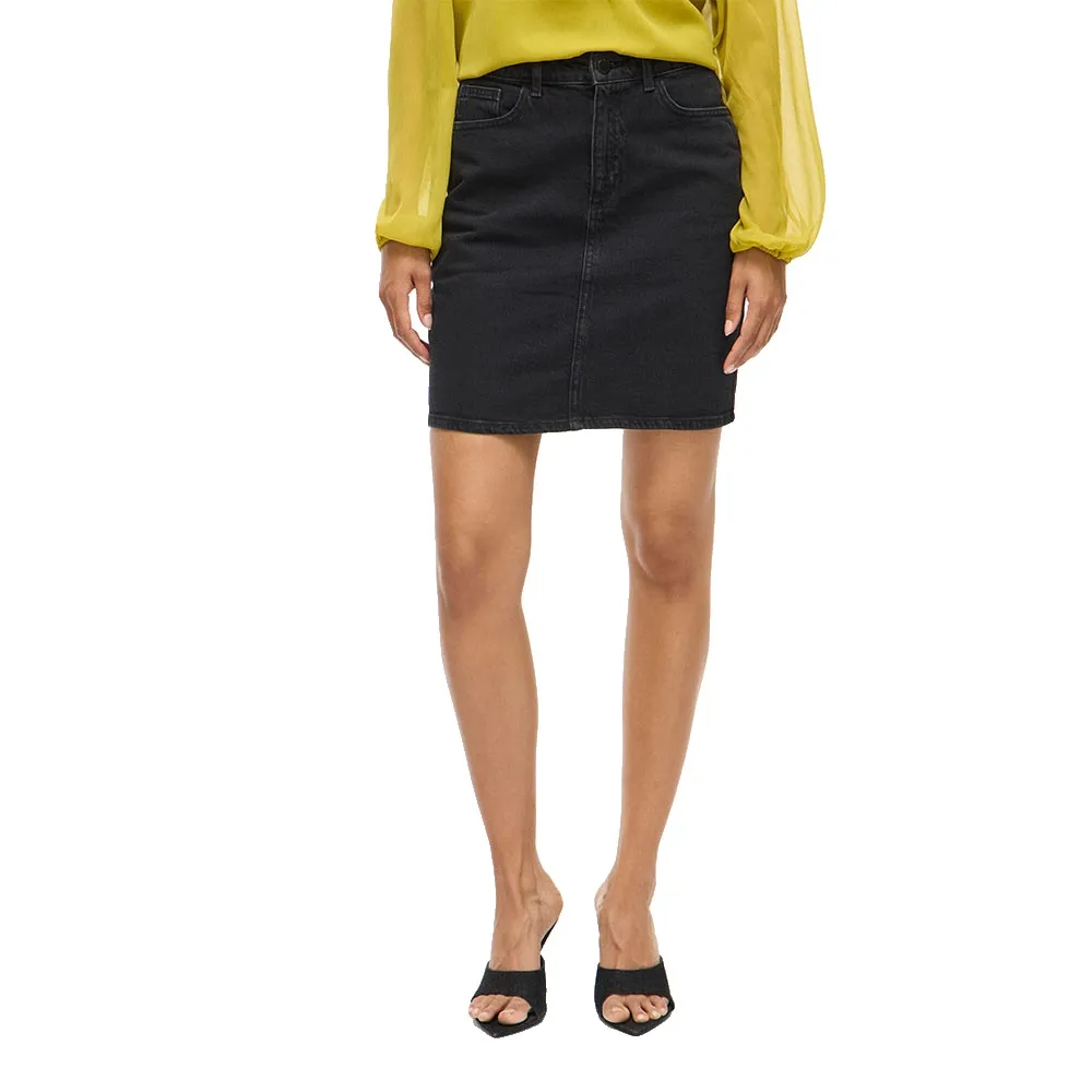 

Юбка Vila Kaja Jaf denim skirt, черный