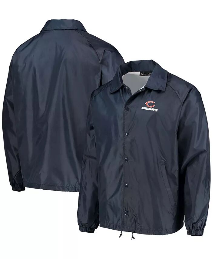 

Мужская темно-синяя куртка-ветровка Chicago Bears Coaches Classic Raglan Full-Snap Dunbrooke