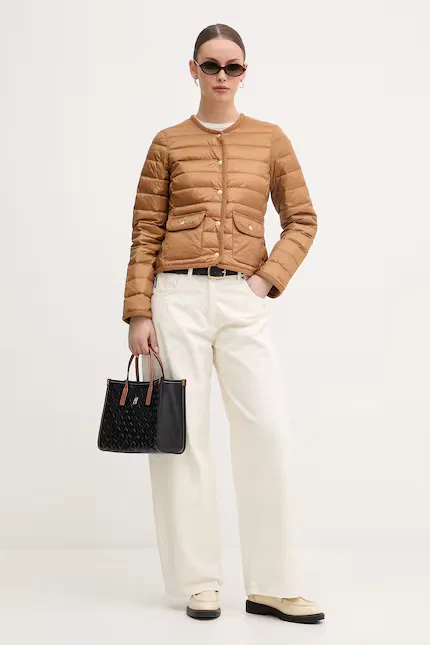 Куртка пуховая короткая Tommy Hilfiger, коричневый — фото 2