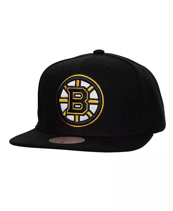 

Мужская черная бейсболка Boston Bruins Core Top Spot Snapback Mitchell & Ness