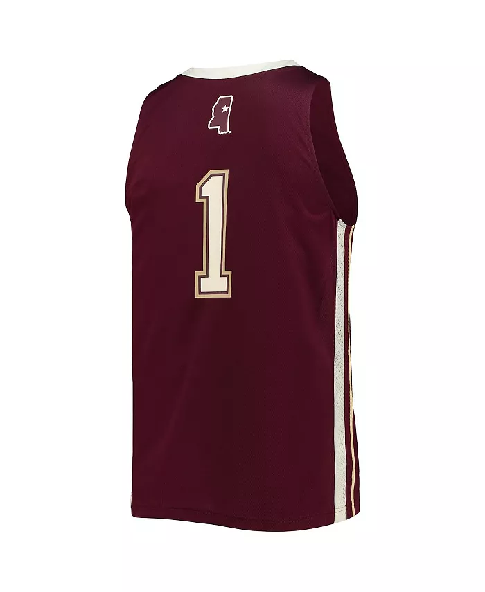 Мужская малиновая ретро-джерси Mississippi State Bulldogs #1 в обратном стиле adidas — фото 4