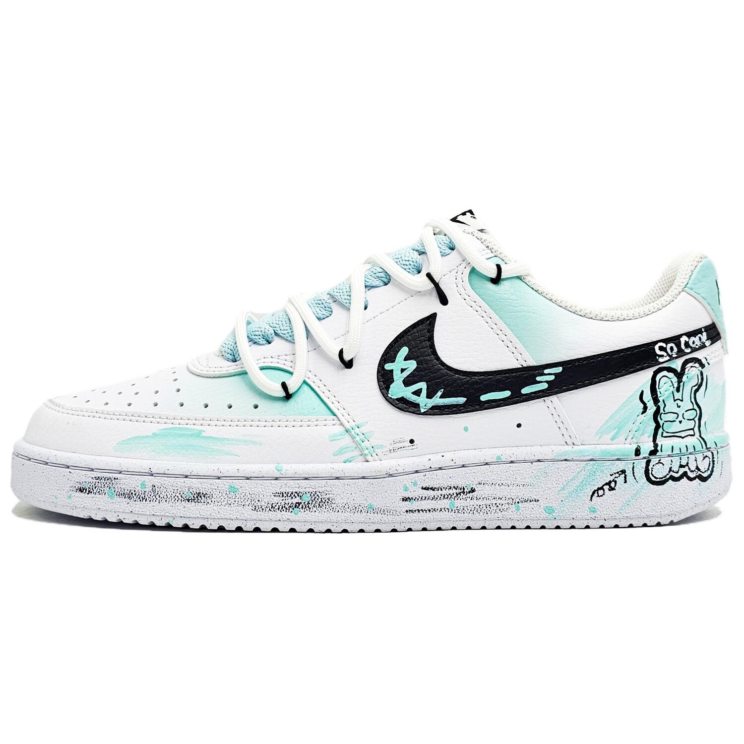 

Кроссовки Nike Court Vision 1 Skateboard Shoes Women's Low-Top White/Lime/Black