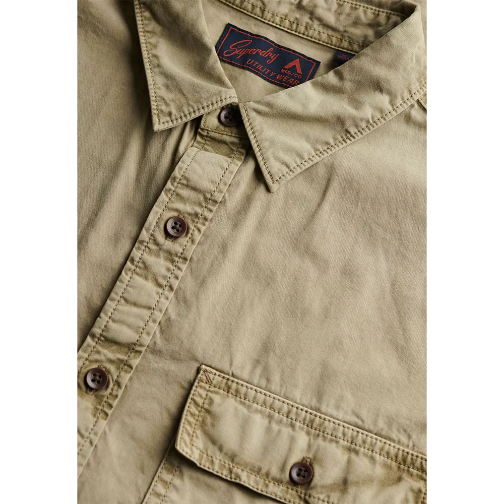 Рубашка с коротким рукавом Superdry Military, коричневый — фото 2