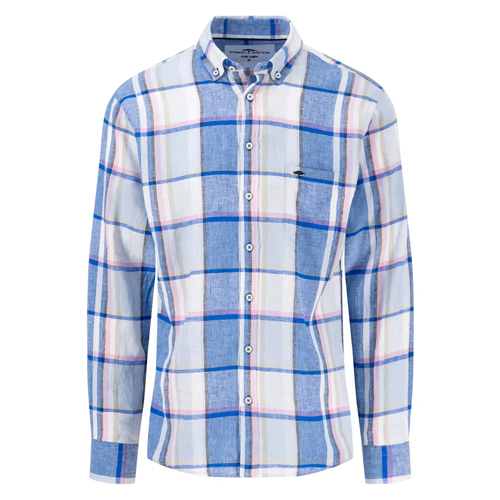 

Рубашка Fynch Hatton Colorful Linen Checks, синий