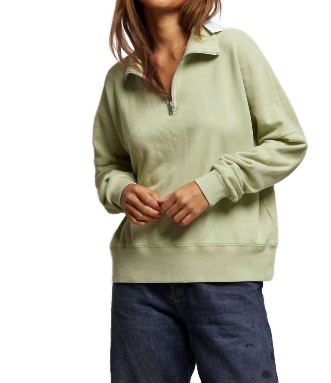 

Толстовка Maren French Terry 1/4 с застежкой-молнией, фисташковый цвет Perfectwhitetee, Pistachio