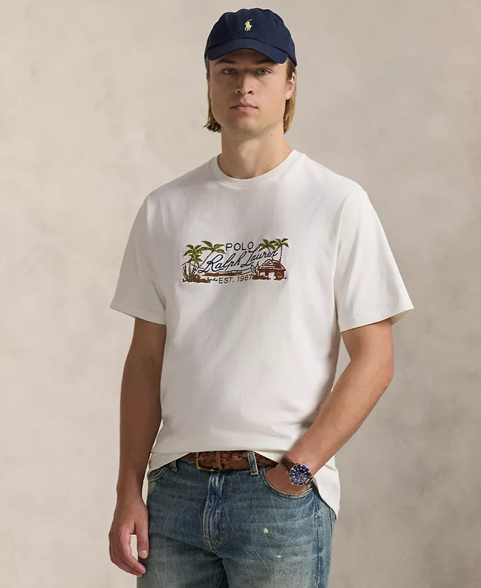 

Мужская футболка с вышивкой Big & Tall Polo Ralph Lauren, белый