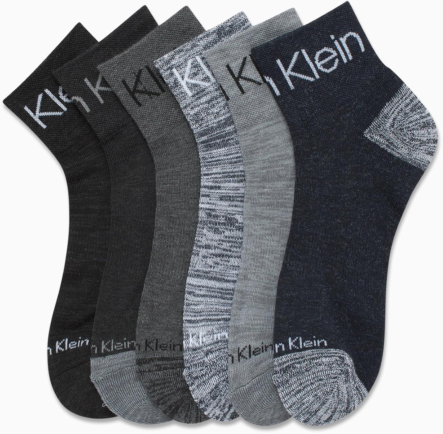 Мужские носки Calvin Klein High Quarter - 6 пар дышащих мягких амортизирующих мини-носков для мужчин (размер обуви: 7-12), Assorted — фото 3