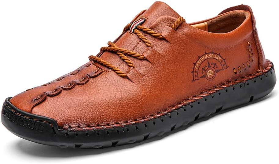 

Мужские классические мокасины с шнуровкой из разделенной кожи, ручной работы Chiclovey, коричневый