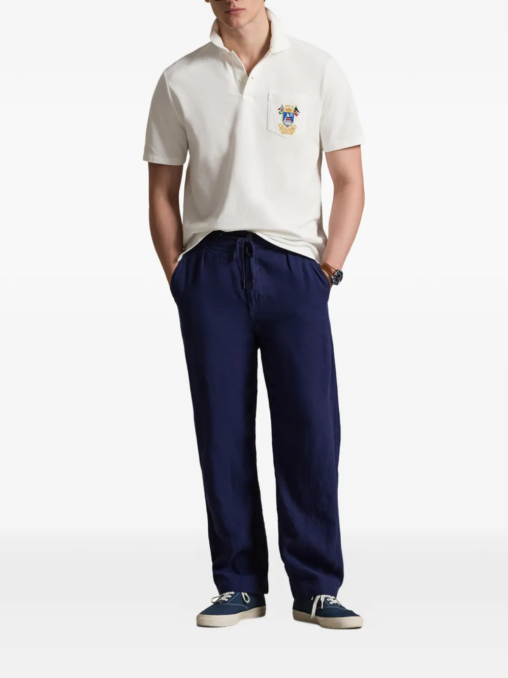 Рубашка поло с накладным карманом Polo Ralph Lauren, бежевый — фото 2