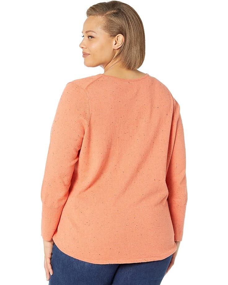 

Свитер NIC+ZOE Plus Size Speckled Vital V-Neck, цвет Emberglow