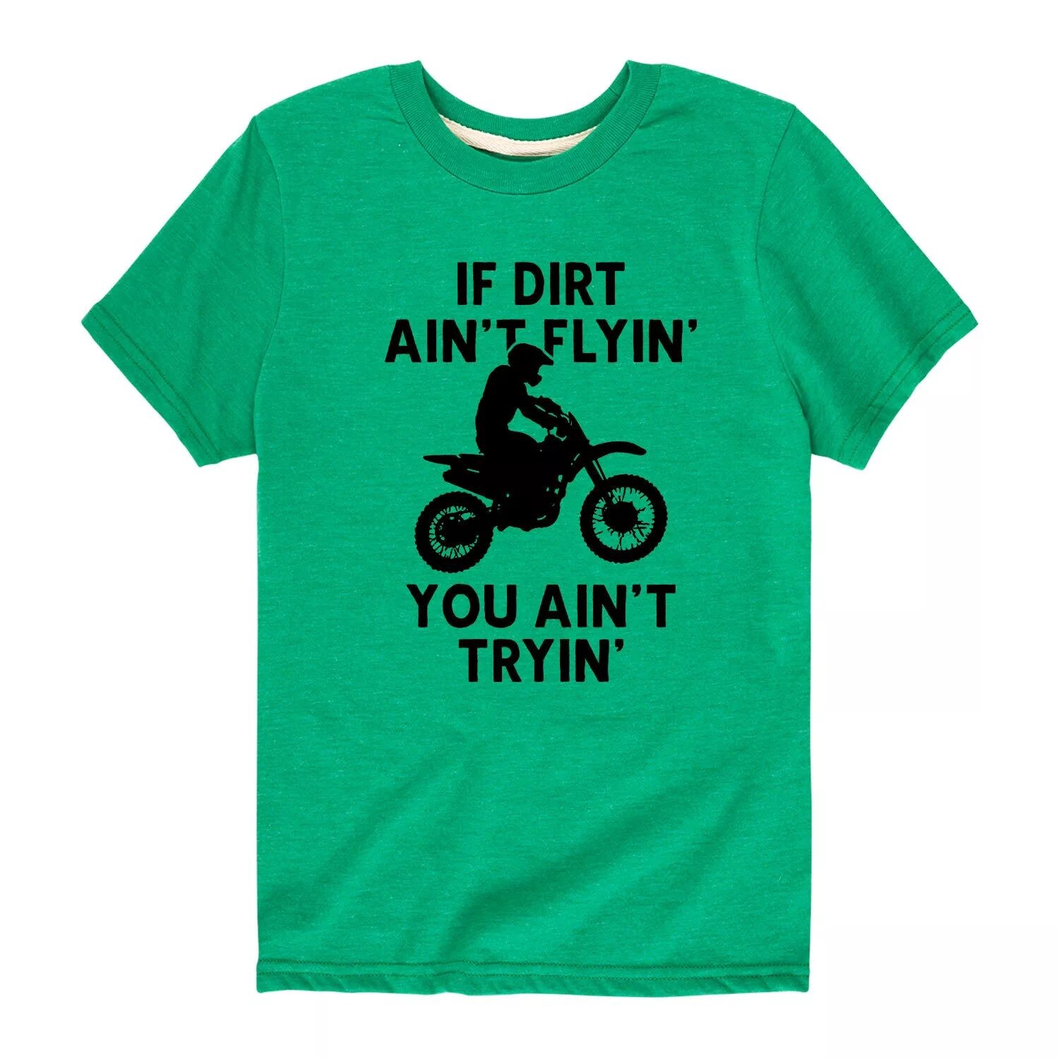 

Футболка с рисунком If Dirt Ain't Flyin для мальчиков 8–20 лет Licensed Character, зеленый