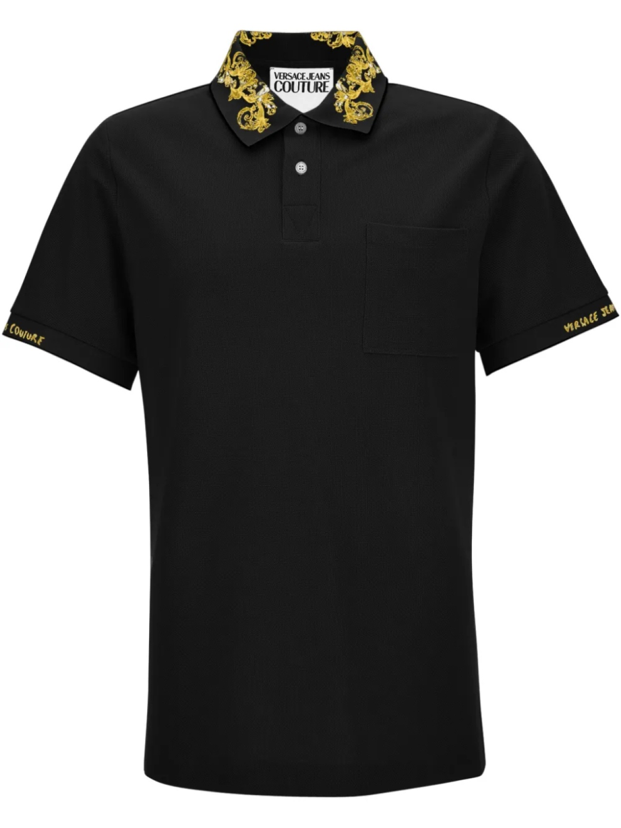 

Рубашка поло с узором Barocco Versace Jeans Couture, черный
