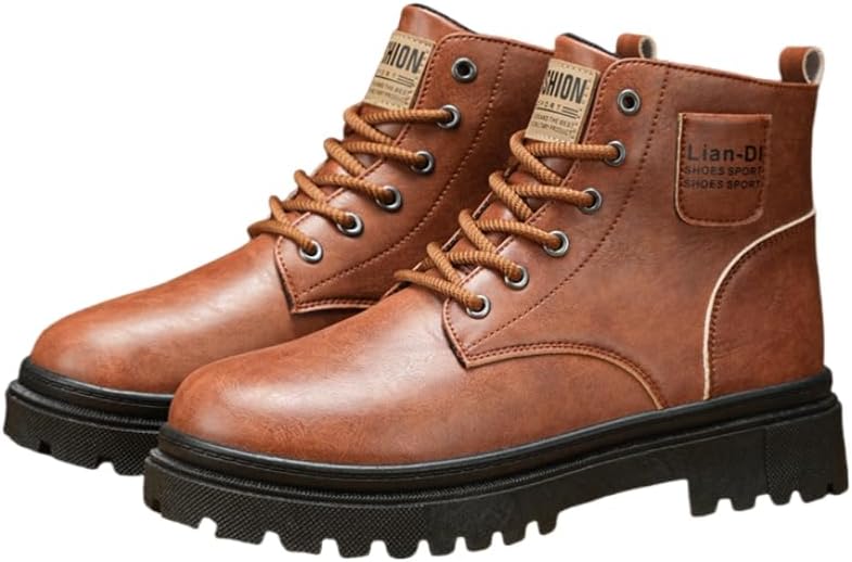 

Мужские прочные высокие короткие ботинки с утолщенной и легкой толстой подошвой для использования на открытом воздухе Hoalox, коричневый