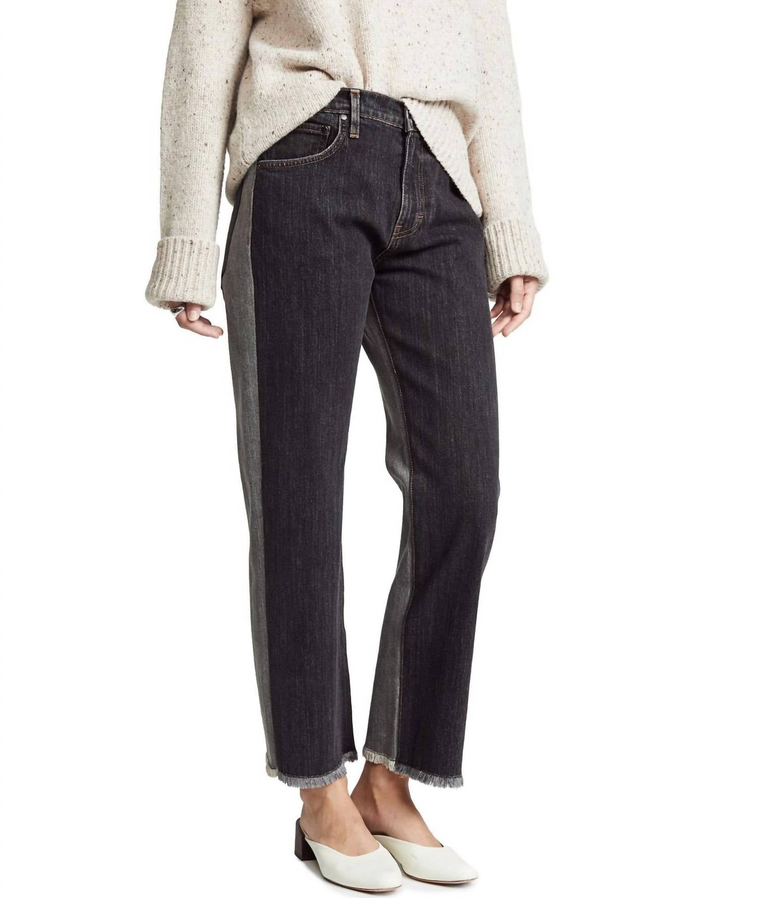 

Двухцветные джинсы Holden Ankle Jeans в черном/сером цвете Elizabeth and James