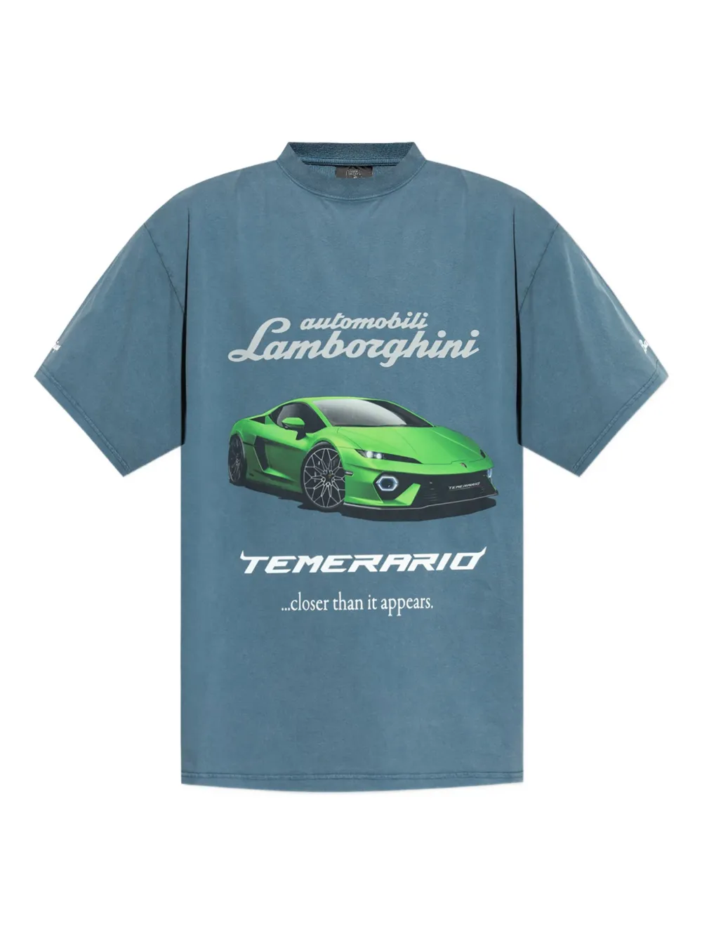 

Футболка с графичным принтом из коллаборации с Automobili Lamborghini BALENCIAGA, синий