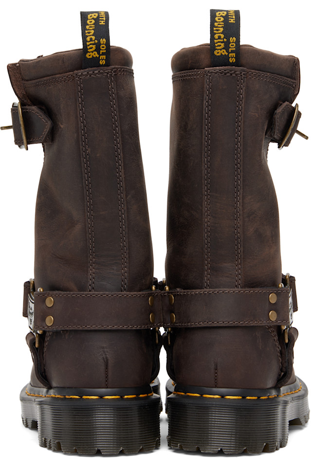 Кожаные байкерские ботинки Anistone hi Dr. Martens, коричневый — фото 2