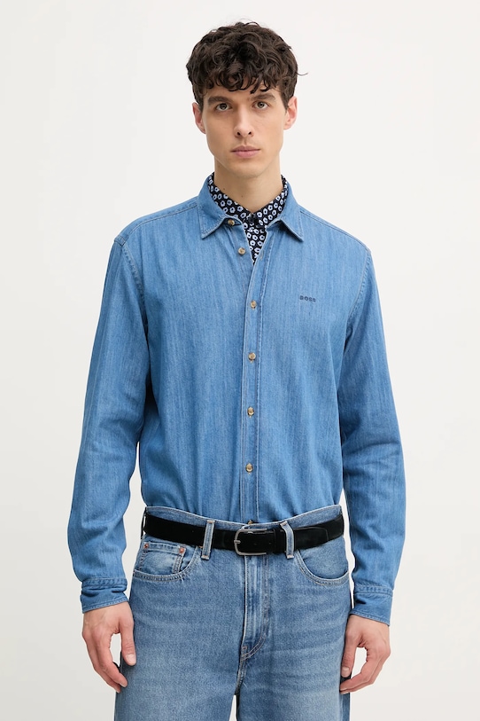 

Джинсовая рубашка Boss, синий