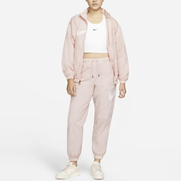 Куртка (WMNS) Nike Sportswear Essential Logo Pattern Wrinkled Woven Loose Stand Collar Jacket Pink, розовый — фото 3