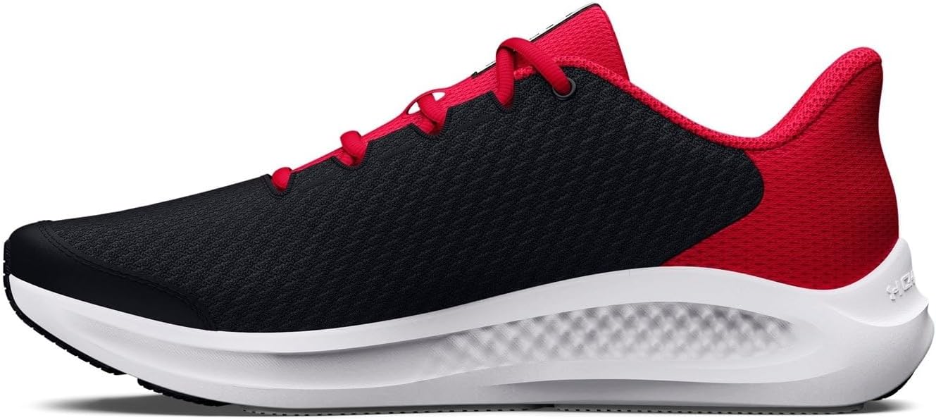 Кроссовки для детей школьного возраста Under Armour Charged Pursuit 3, белый/черный/красный — фото 3
