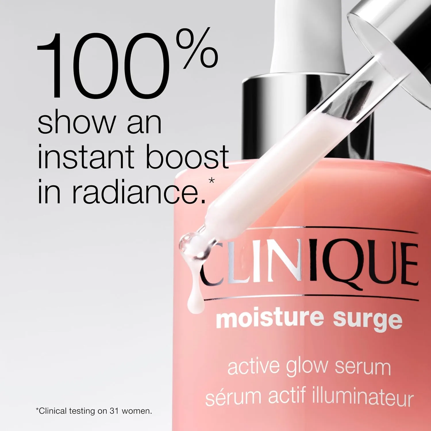 Сыворотка Clinique — Увлажняющая Moisture Surge Active Glow с молочной кислотой, гиалуроновой кислотой и, 29.6 мл — фото 2