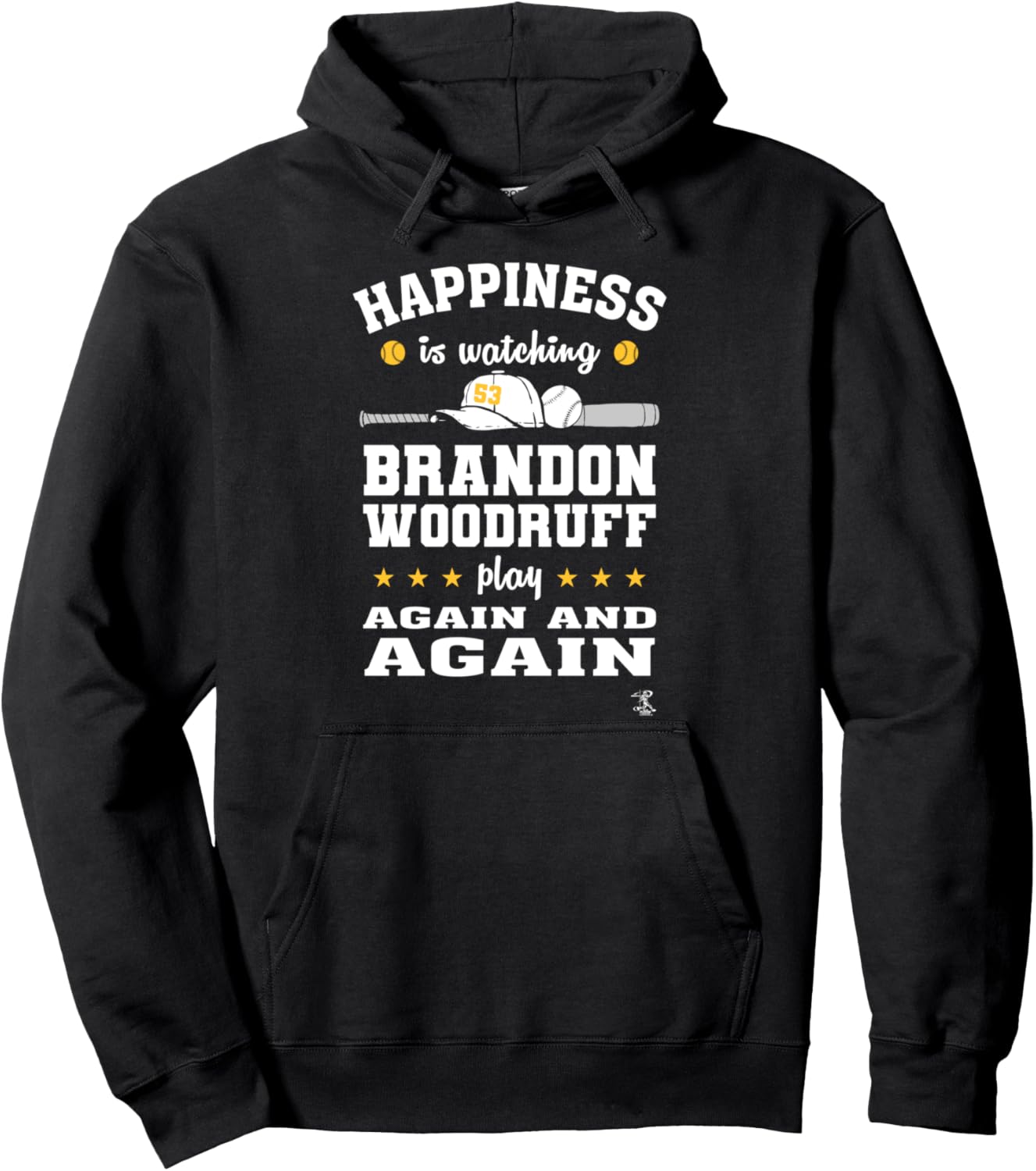 

Худи Brandon Woodruff Happy is Watching Game Day, черная Ballpark Mvp, Черный, Худи Brandon Woodruff Happy is Watching Game Day, черная Ballpark Mvp