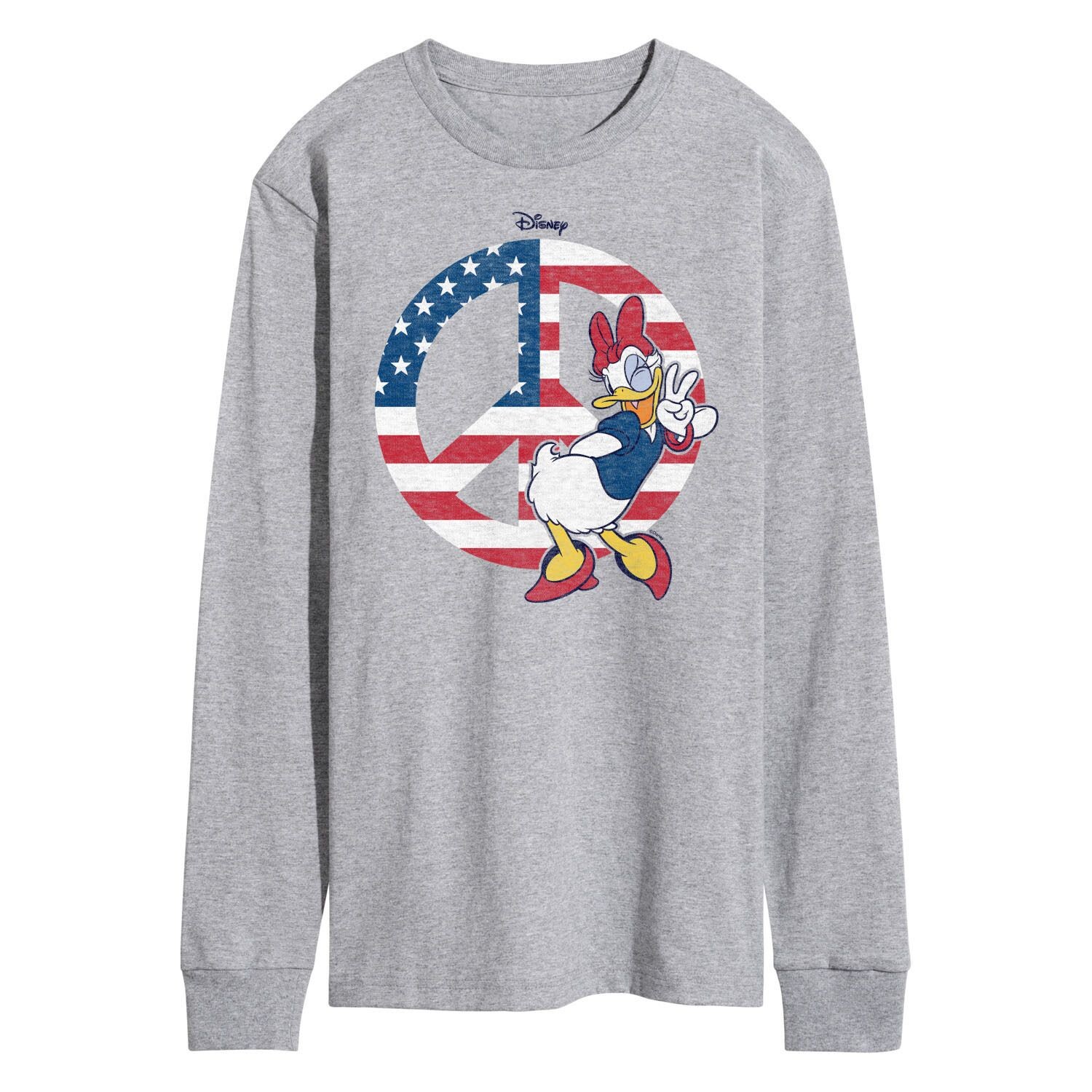 

Мужская футболка с длинными рукавами и рисунком Disney's Daisy Duck Peace Licensed Character