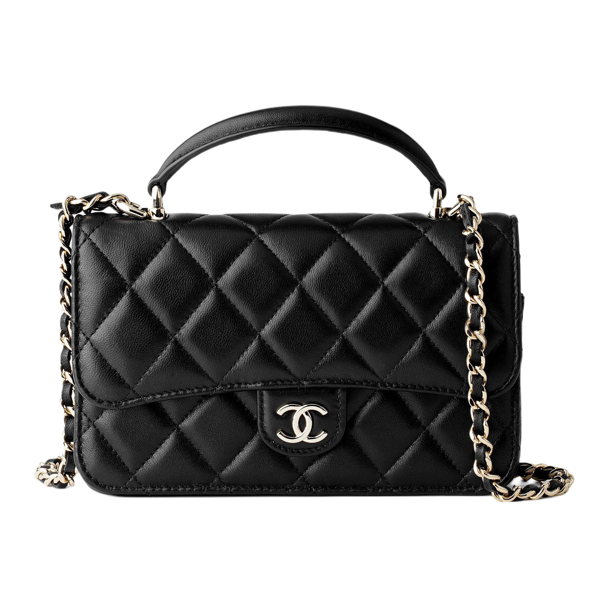 

CHANEL Клатч с цепочкой для телефона черный