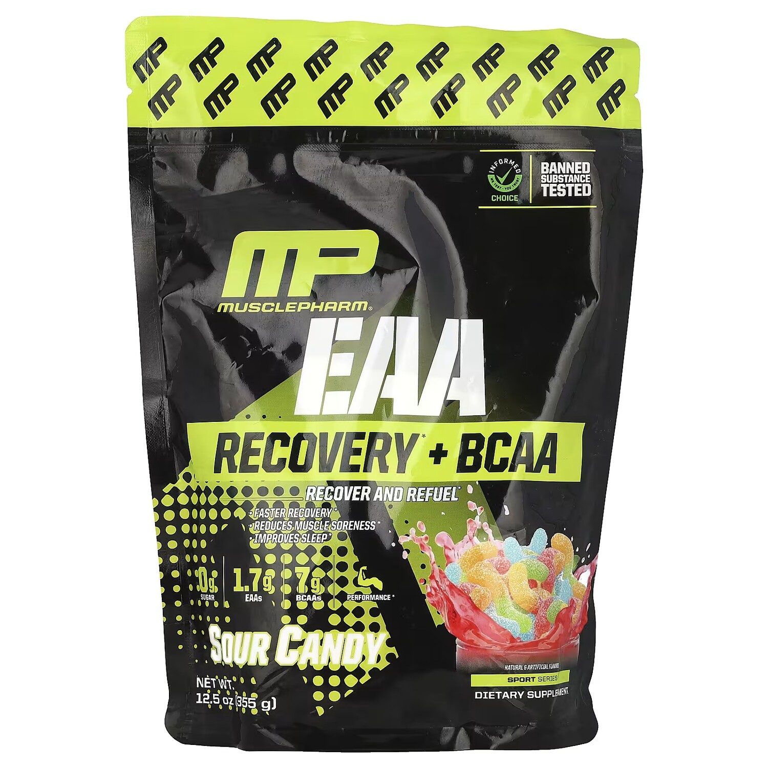 

Добавка MusclePharm EAA Recovery + BCAA Sour Candy, 355 г