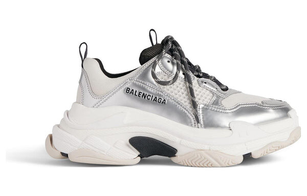 Кроссовки triple s sneakers 'black white and silver double foam and mesh' Balenciaga, белый — фото 2