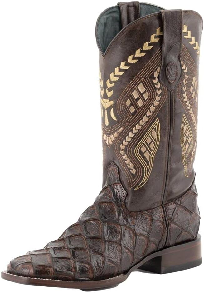 

Мужские повседневные сапоги Ferrini Italia Bronco с вышивкой и принтом Пираруку, квадратный носок, средняя голень - черные, коричневый