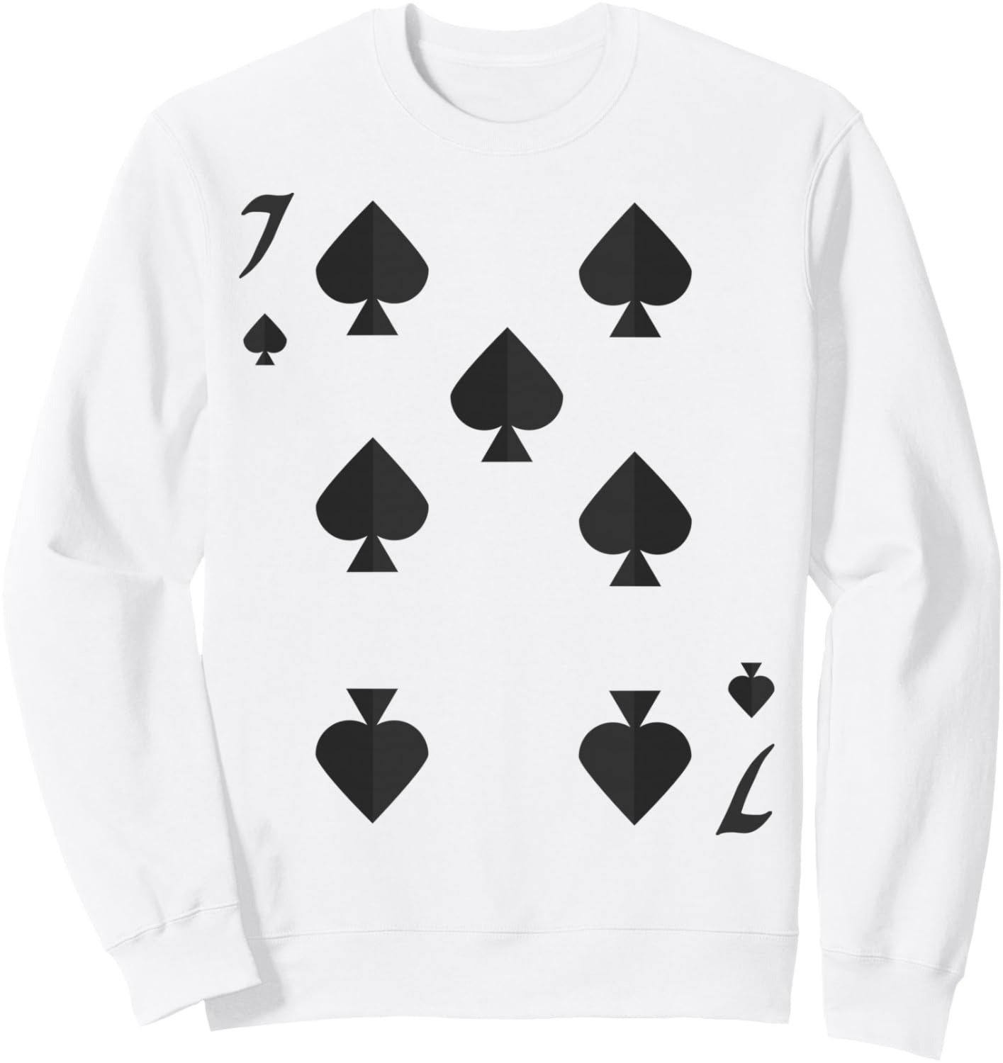 

Толстовка с изображением колоды карт «Семерка пик» для группового костюма на Хэллоуин Deck Of Cards Apparel, белый