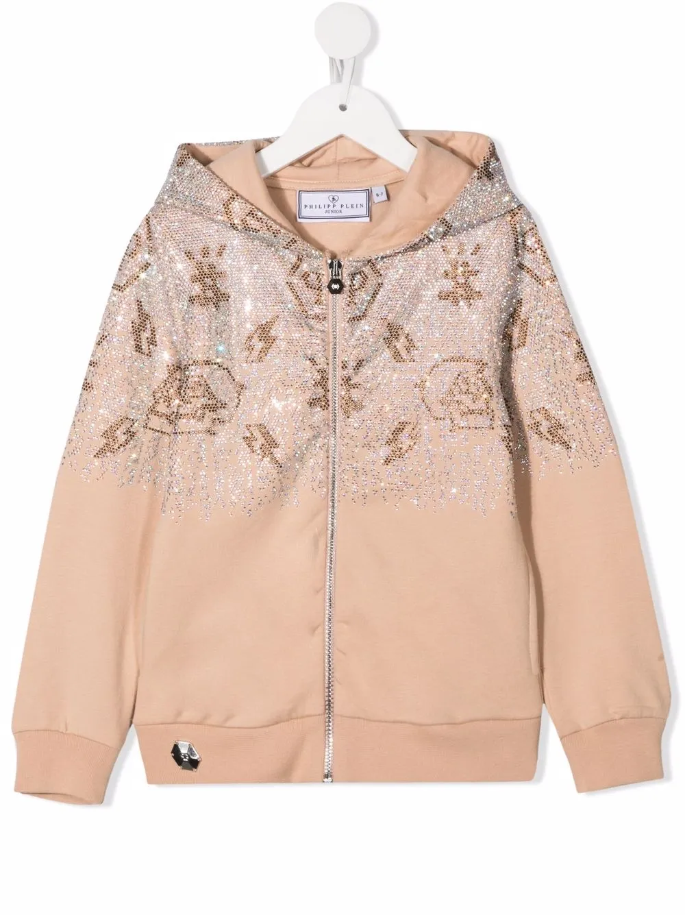 

Худи с монограммой и стразами Philipp Plein Junior, нейтральный