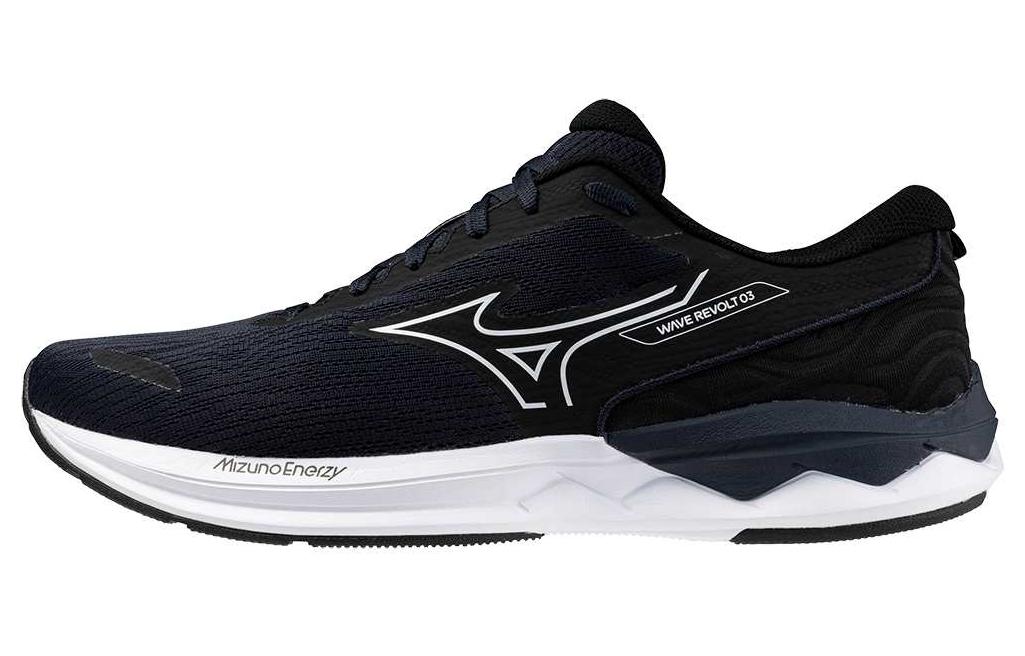 

Скользоустойчивые износостойкие низкие кроссовки для бега мужские Black White Mizuno
