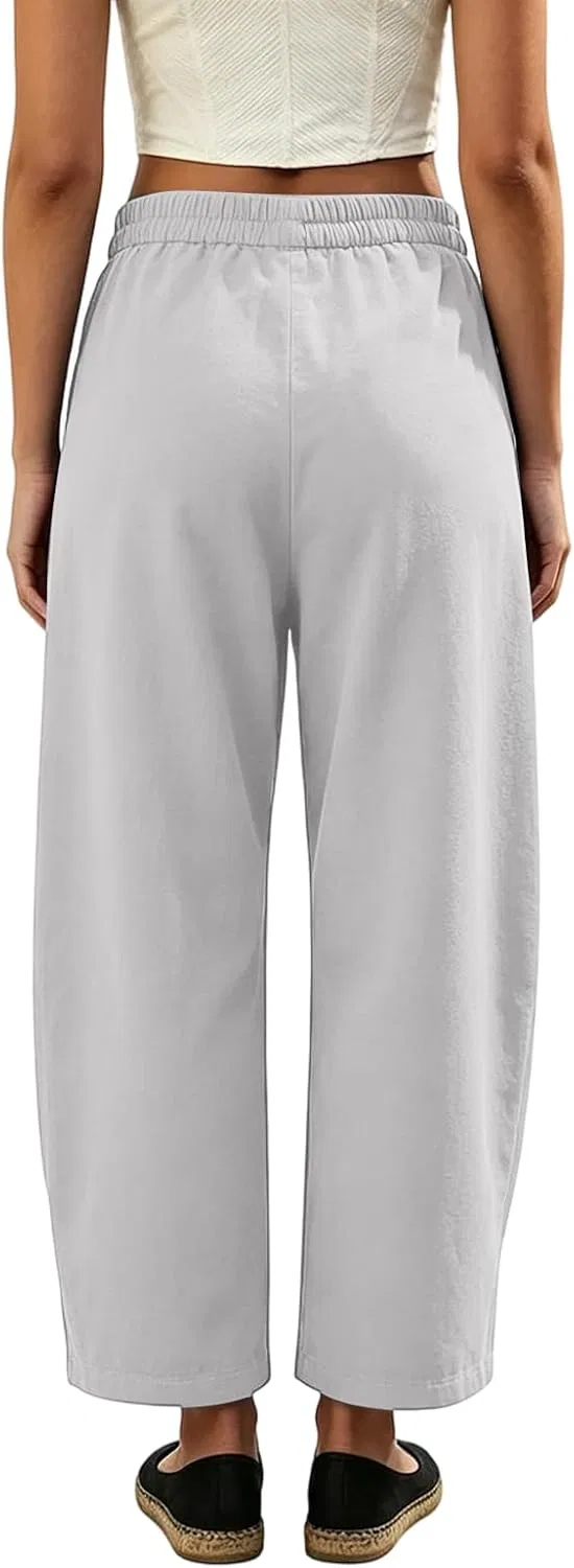 Джинсы Oversize Linen Barrel Pants, Light Gray — фото 3