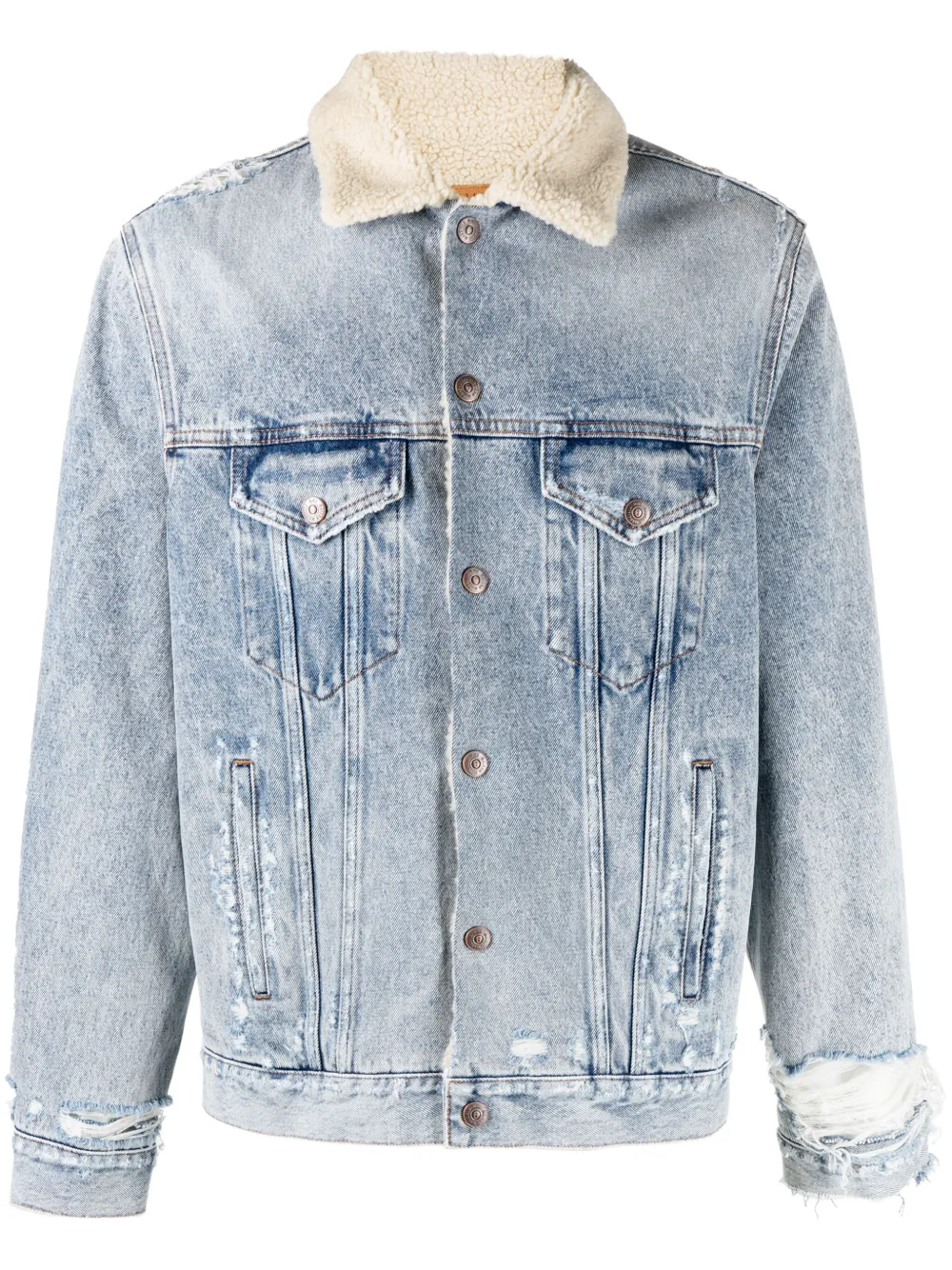 

Джинсовая куртка с эффектом потертости MM6 Maison Margiela, синий