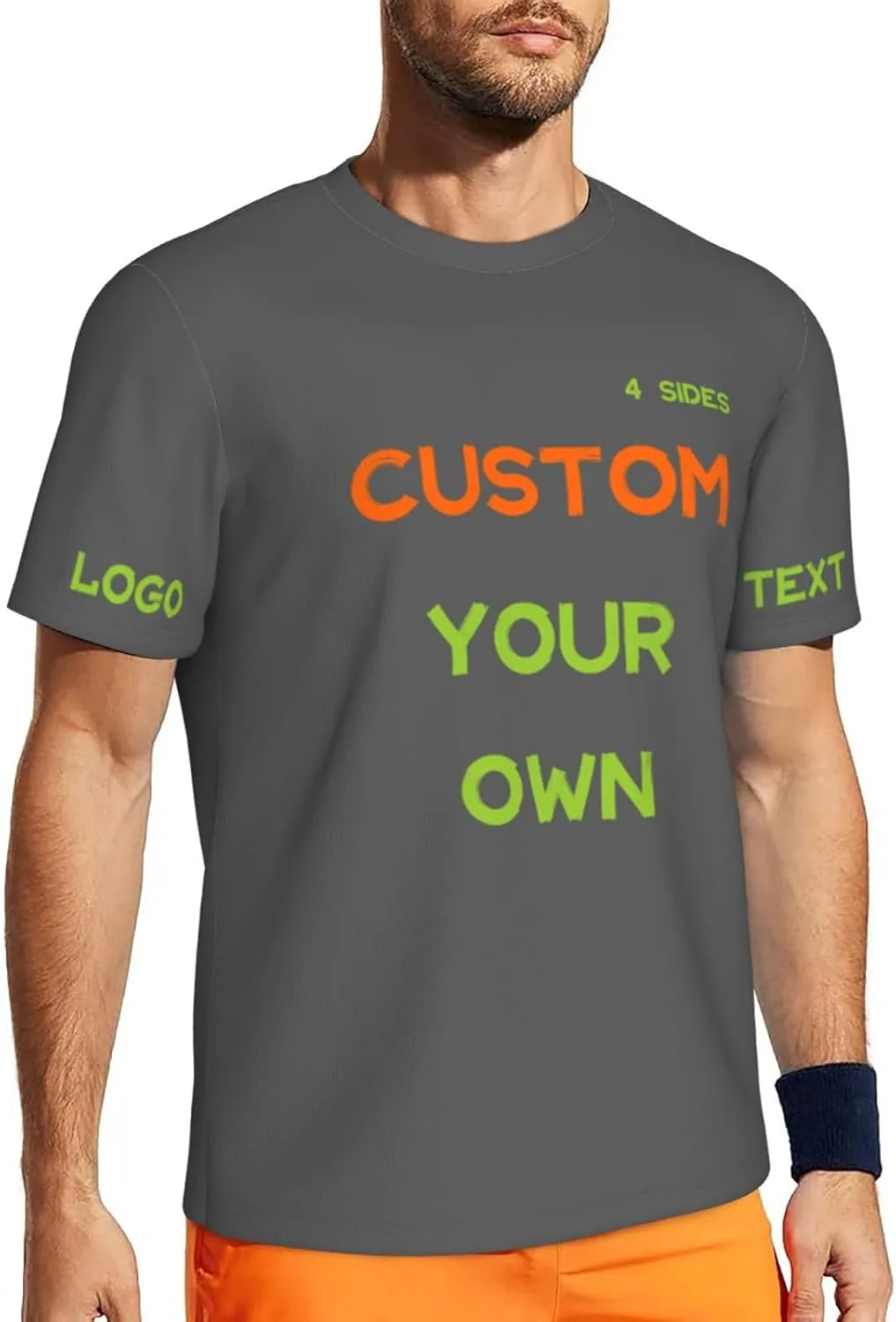 Футболка Custom с принтом на 4 сторонах для мужчин — фото 2