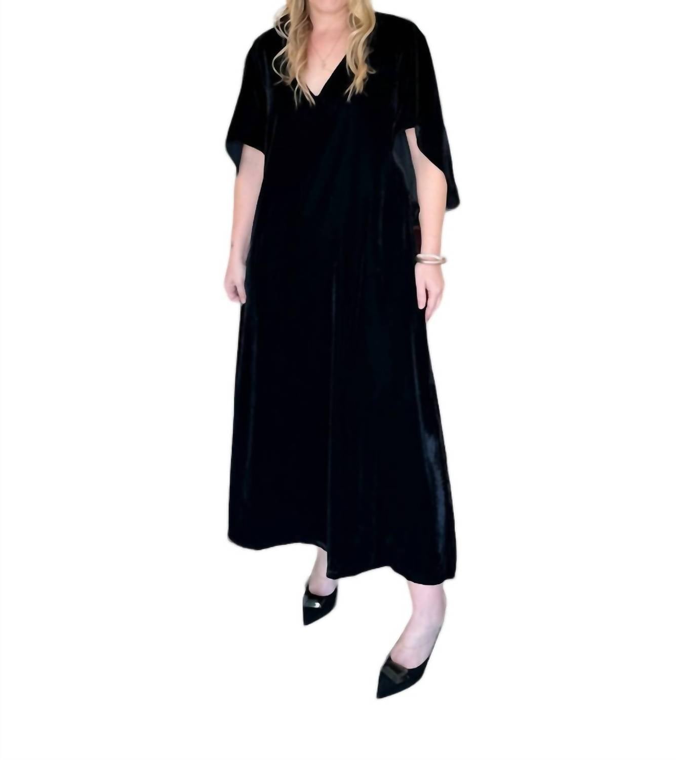 

Anna Cate Платье-миди Meredith из черного бархата