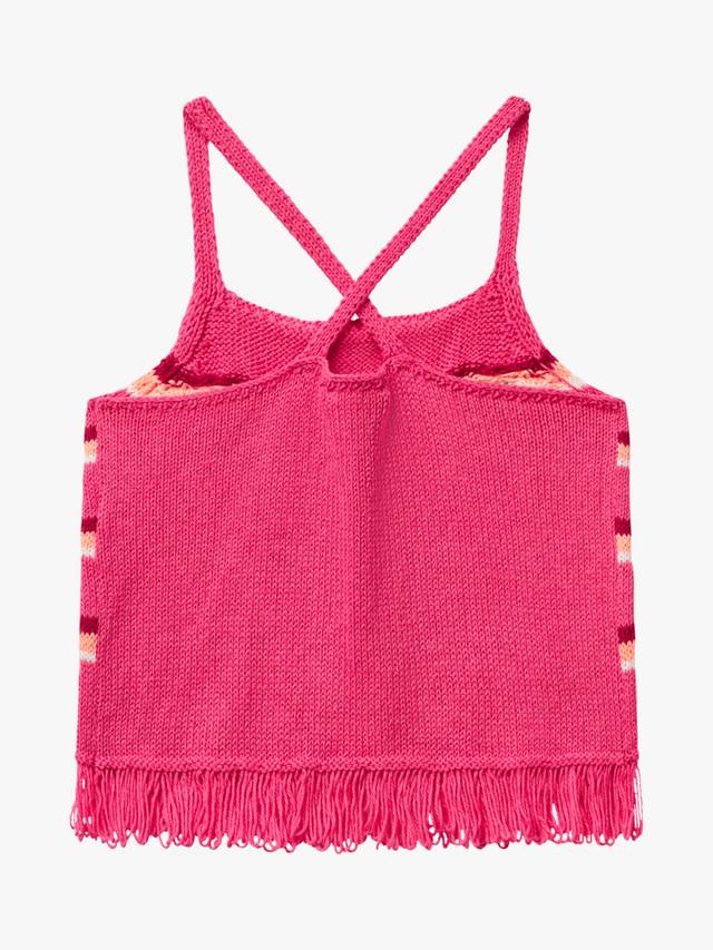 Детский топ без рукавов из хлопковой смеси с кружевом Benetton, Pink — фото 2