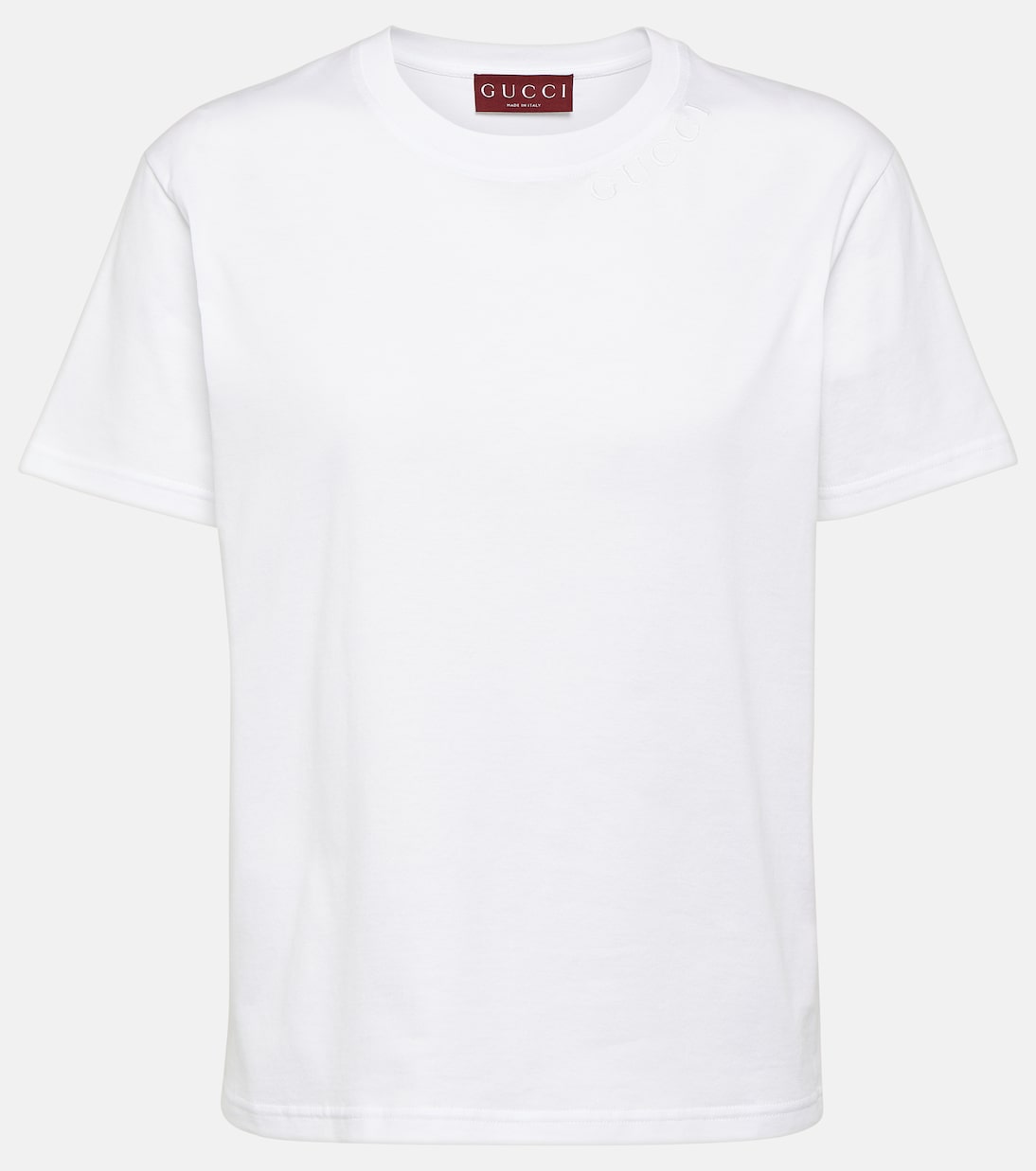 

Вышитая хлопковая футболка из джерси Gucci, White/Mix