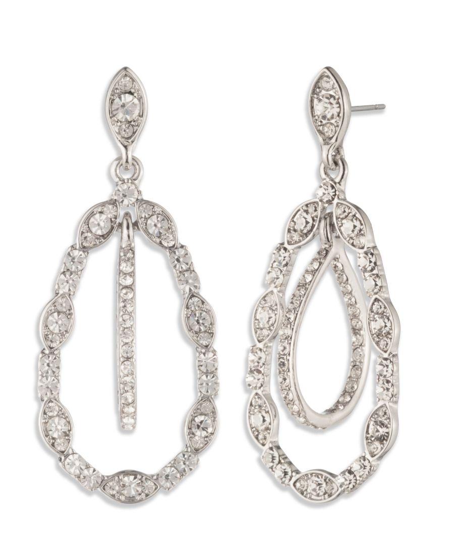 

Динамические серьги-обручи из стеклянных кристаллов (также в серебристом и розово-золотом исполнении) Givenchy, Silver