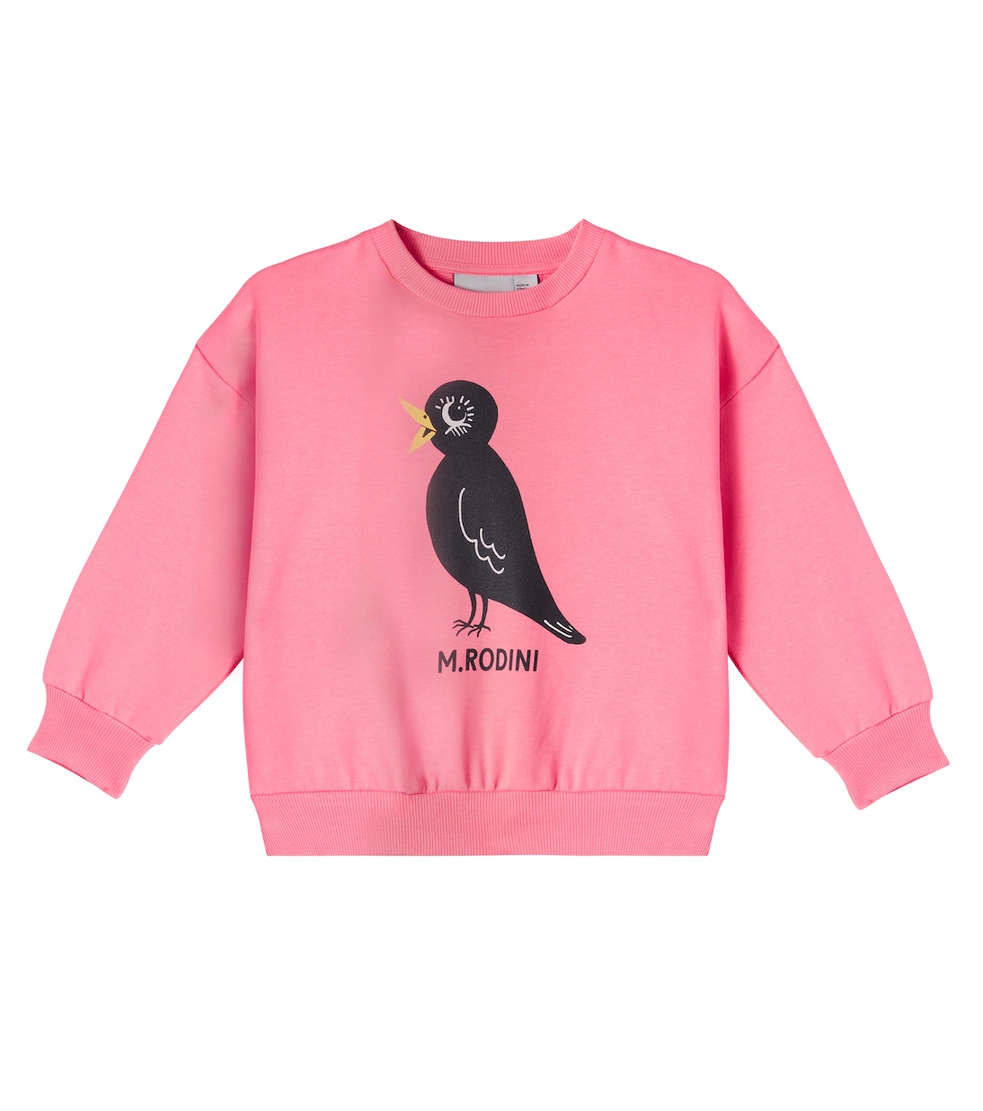 

Чёрный свитшот из хлопкового джерси Mini Rodini, розовый